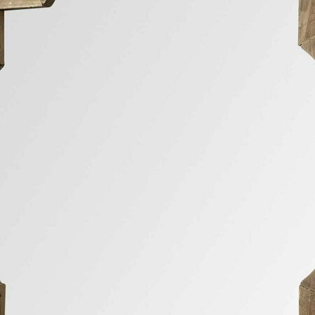 Homeroots 23 in. Round-Square Brown Wood Frame Wall Mirror 376445